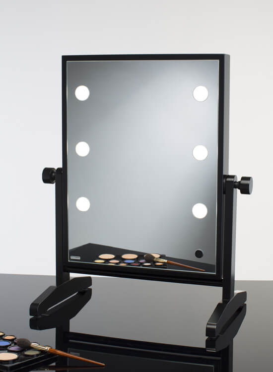miroir maquillage de table en bois
