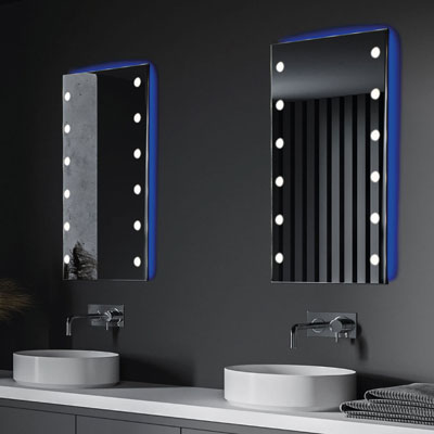 Miroirs avec éclairage pour salle de bain à double vasque
